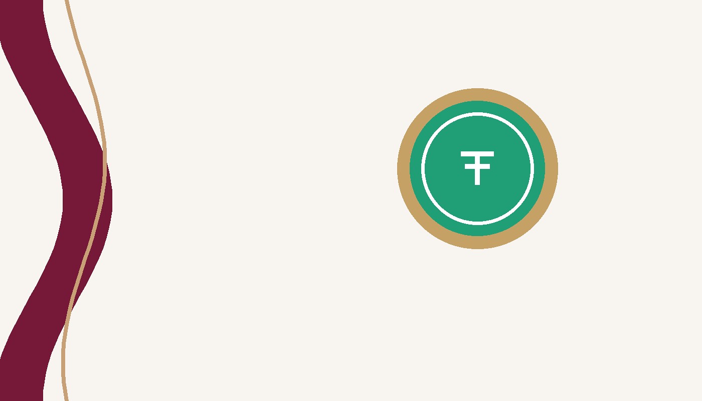 Bright luxury room, flash USDT wallet